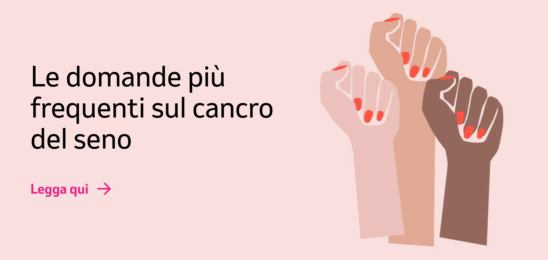 Banner "Le domende piu frequenti sul cancro del seno."