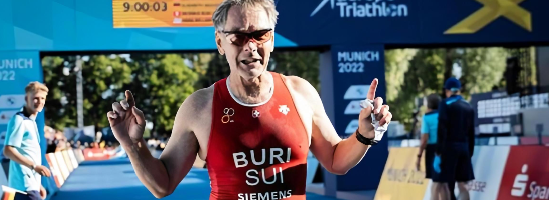 Banner: Werner beim Zieleinlauf